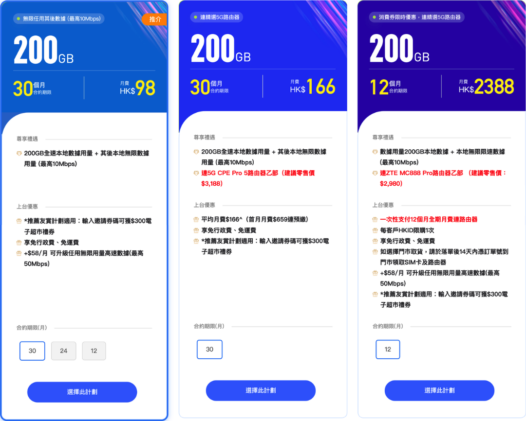 家居網絡 最新優惠 無限數據 無限上網 ZTE MC888 Pro 路由器 中國移動 CMHK