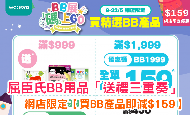 Watsons 屈臣氏優惠 BB產品優惠 網店限定 育兒用品 嬰兒用品 濕紙巾 奶粉優惠 媽媽必買 育兒必備 著數優惠