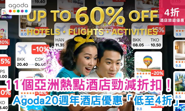 Agoda優惠 酒店折扣 旅遊優惠 亞洲酒店 日韓泰台 訂房優惠 20週年優惠 特價酒店 旅遊套票 限時優惠
